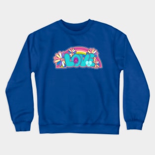 Hippie Love Typography Crewneck Sweatshirt